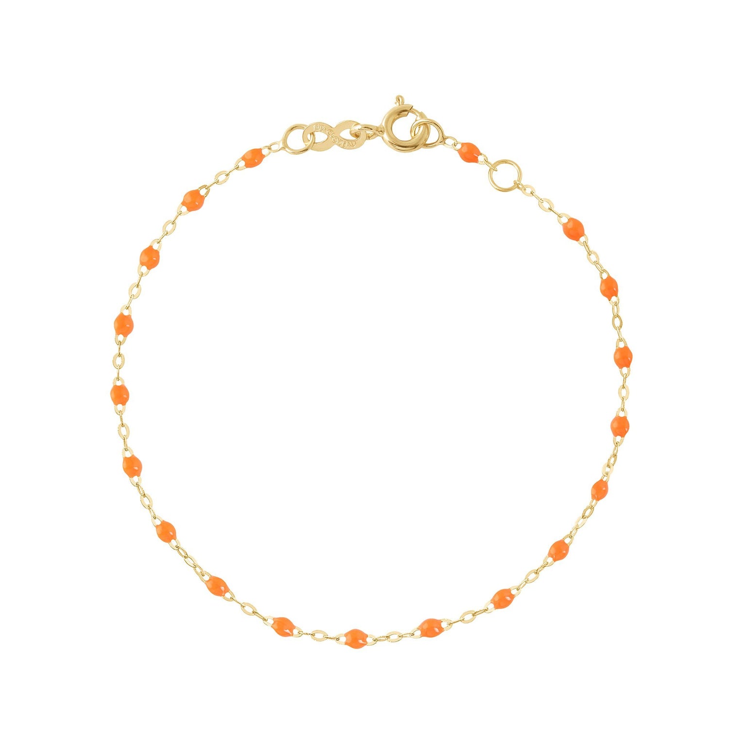 Gigi Clozeau - Bracelet orange fluo Classique Gigi, or jaune, 15 cm