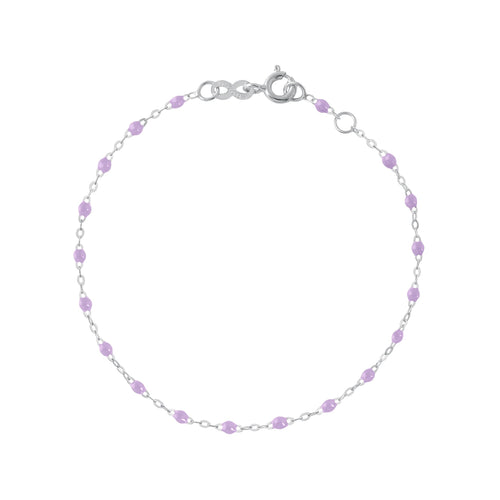 Gigi Clozeau - Bracelet parme Classique Gigi, or blanc, 17 cm