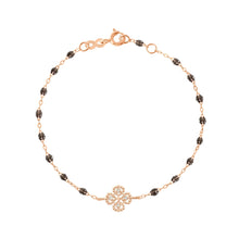 Gigi Clozeau - Bracelet quartz Lucky Trèfle, diamants, or rose, 17 cm