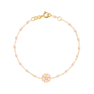 Gigi Clozeau - Bracelet rose bébé Fleur, diamant, or jaune, 17 cm