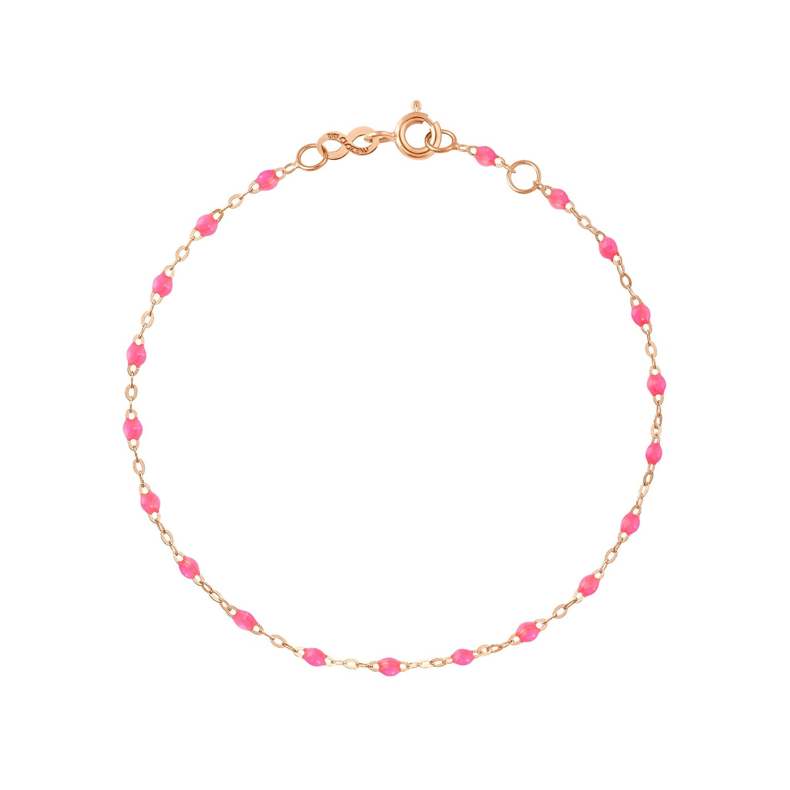 Gigi Clozeau - Bracelet rose fluo Classique Gigi, or rose, 17 cm