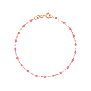 Gigi Clozeau - Bracelet rose fluo Classique Gigi, or rose, 15 cm