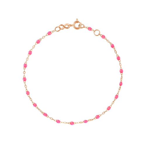 Gigi Clozeau - Bracelet rose fluo Classique Gigi, or rose, 19 cm