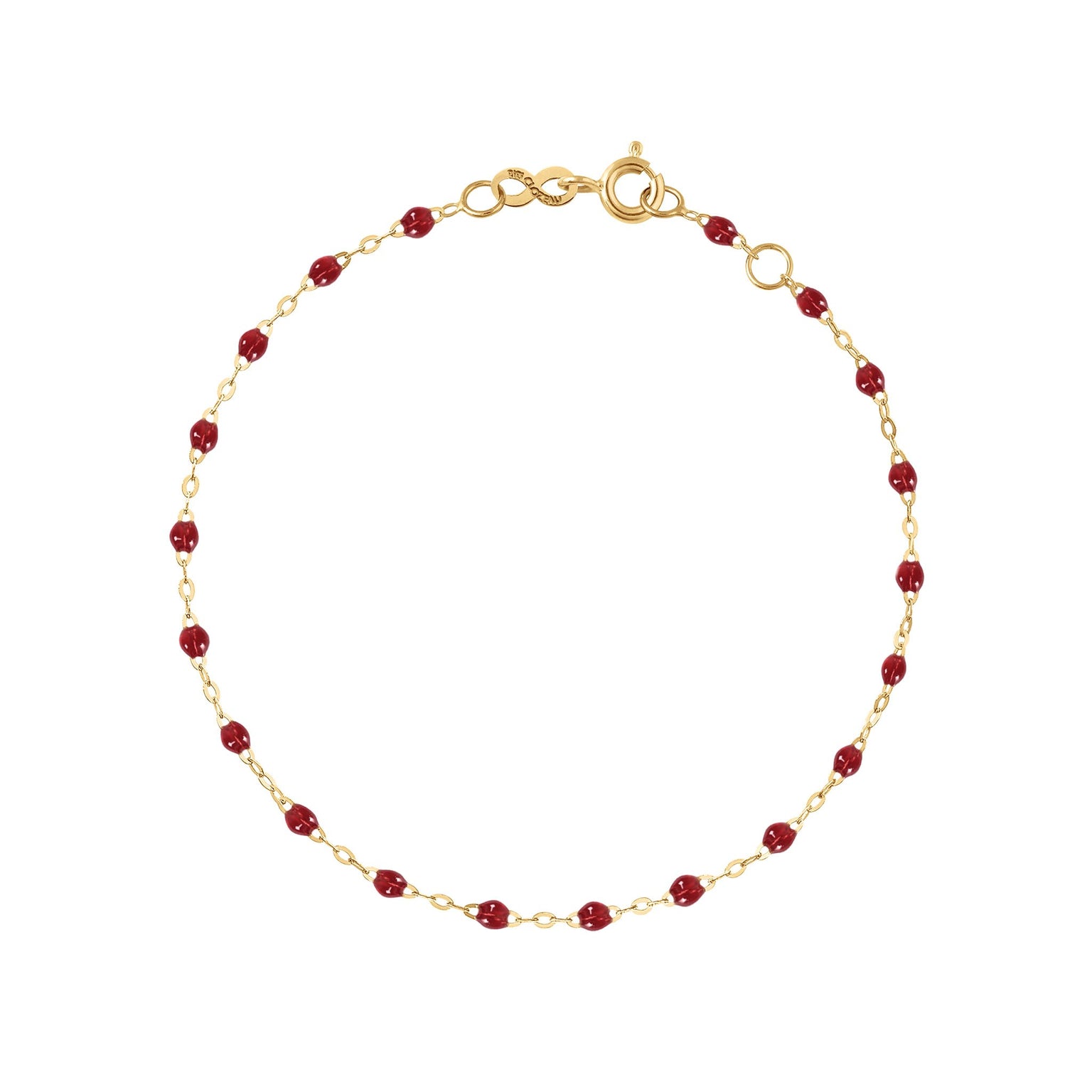 Gigi Clozeau - Bracelet rouge Classique Gigi, or jaune, 15 cm