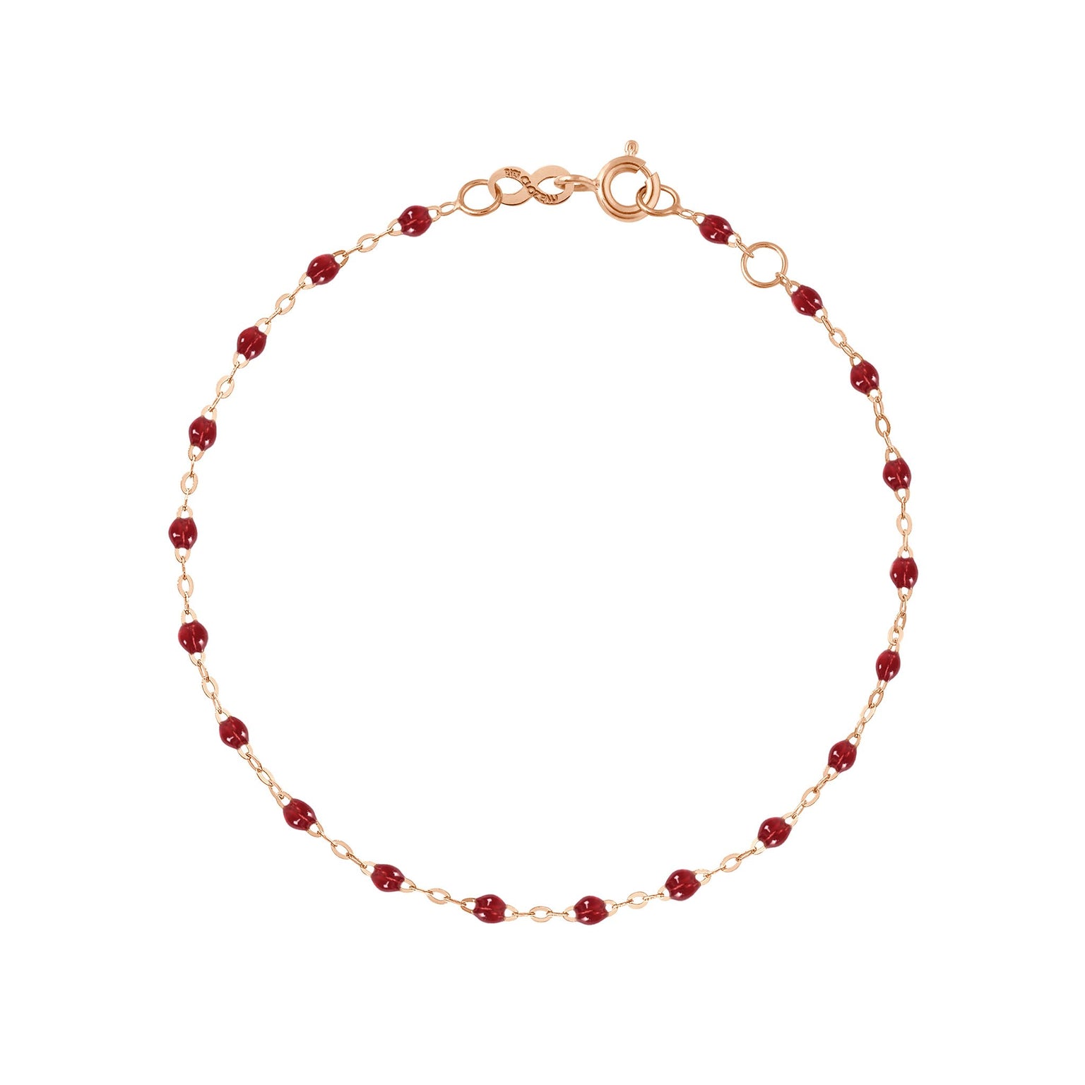 Gigi Clozeau - Bracelet rouge Classique Gigi, or rose, 15 cm