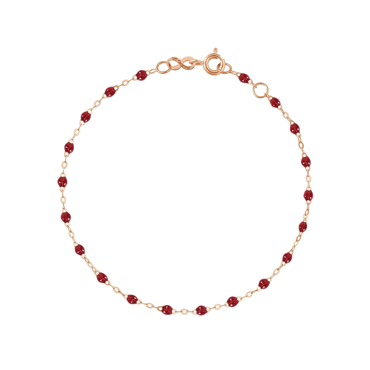 Gigi Clozeau - Bracelet rouge Classique Gigi, or rose, 19 cm