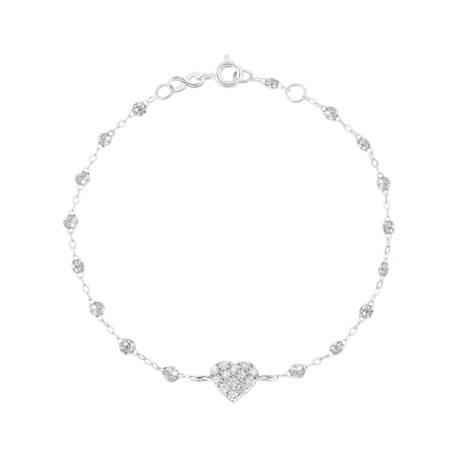 Gigi Clozeau - Bracelet sparkle In Love, diamants, or blanc, 17 cm