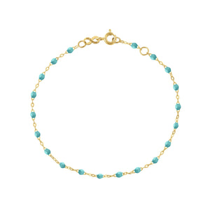 Gigi Clozeau - Bracelet turquoise vert Classique Gigi, or jaune, 17 cm