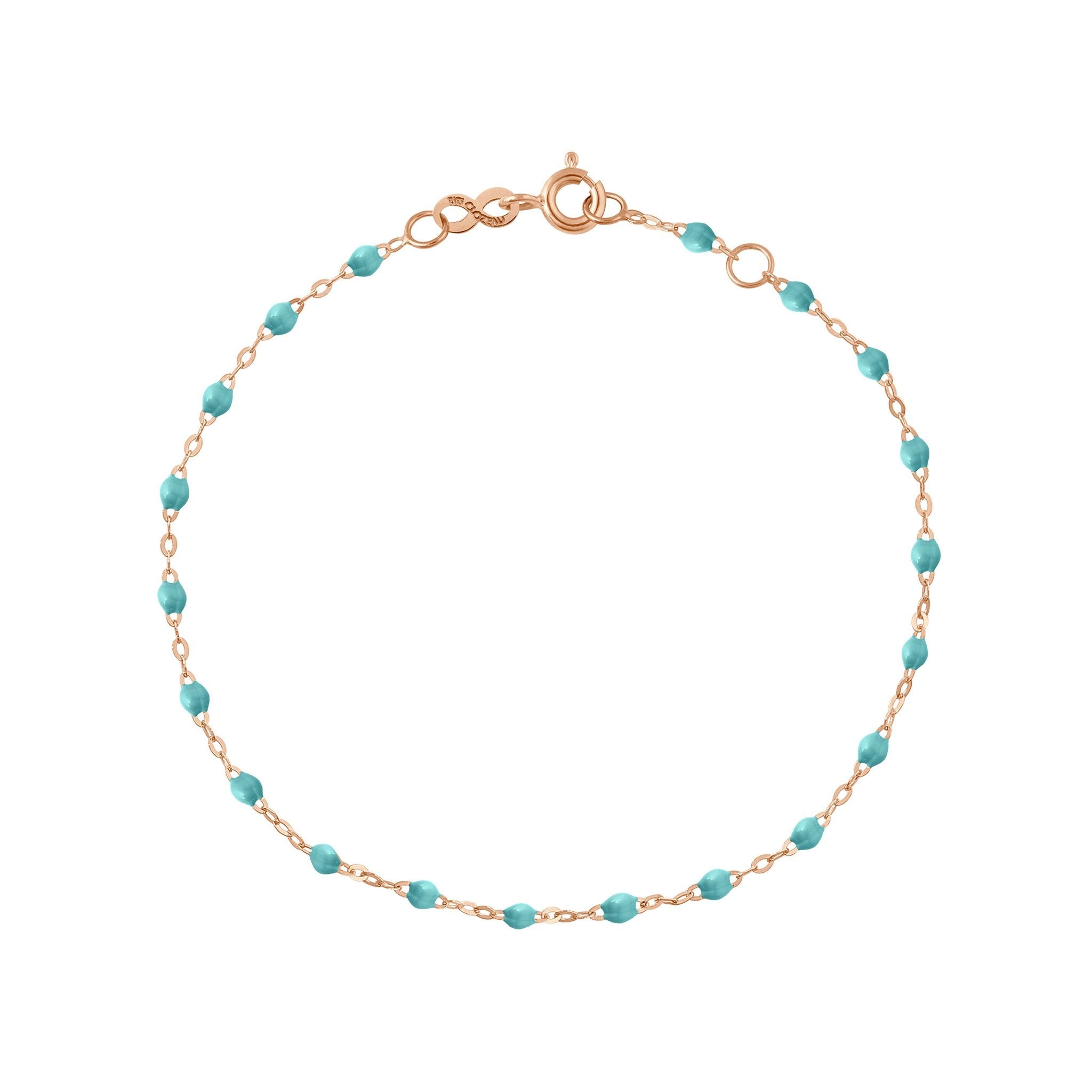 Gigi Clozeau - Bracelet turquoise vert Classique Gigi, or rose, 19 cm