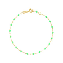 Gigi Clozeau - Bracelet vert fluo Classique Gigi, or jaune, 15 cm