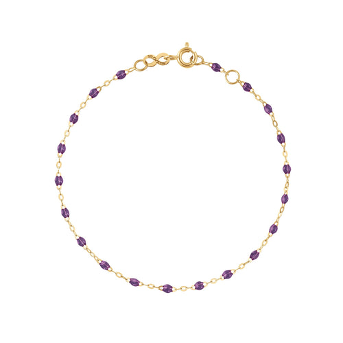 Gigi Clozeau - Bracelet violet Classique Gigi, or jaune, 17 cm