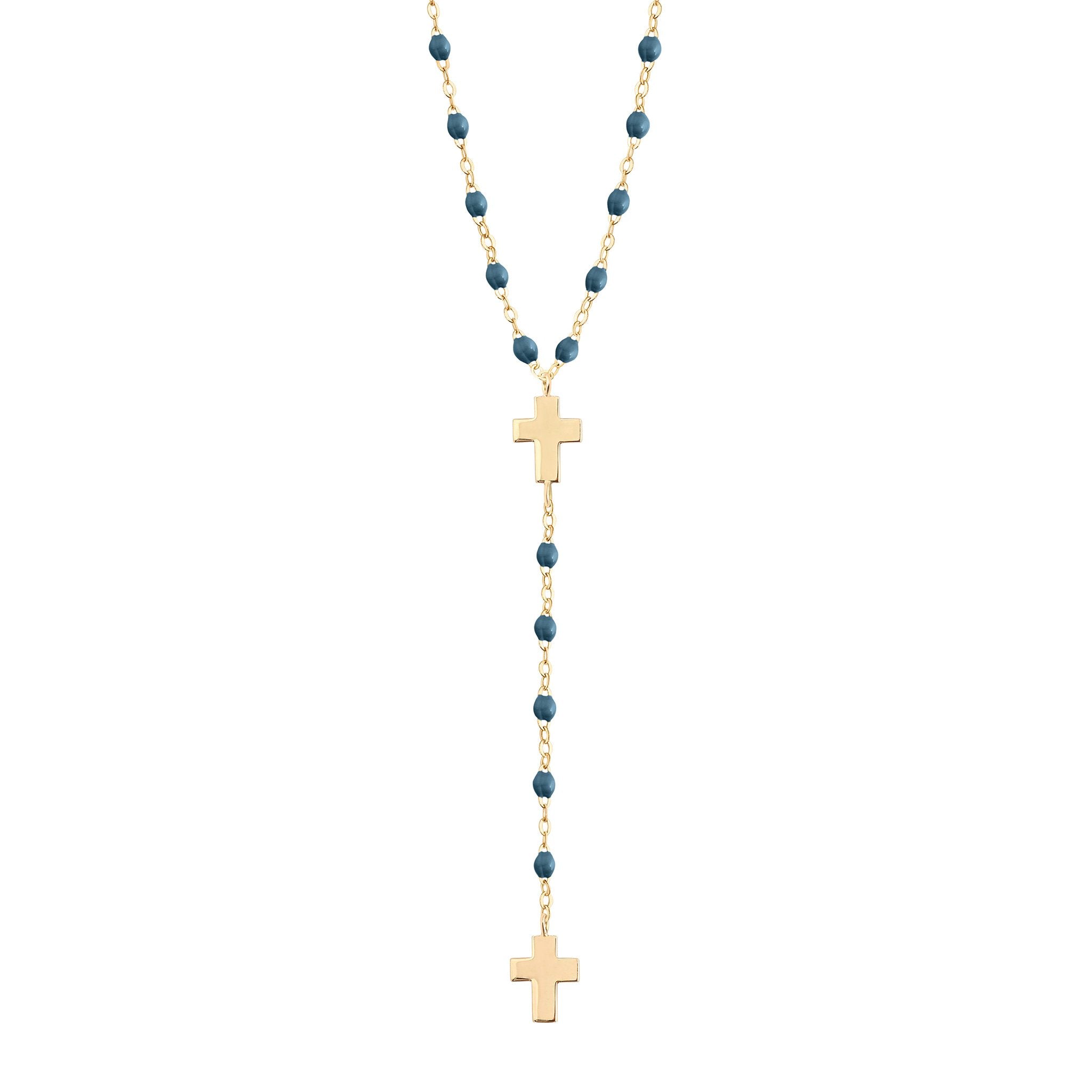 Gigi Clozeau - Chapelet céleste Croix or jaune, 42 cm