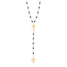 Gigi Clozeau - Chapelet céleste Croix or jaune, 42 cm