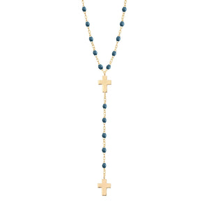 Gigi Clozeau - Chapelet céleste Croix or jaune, 42 cm