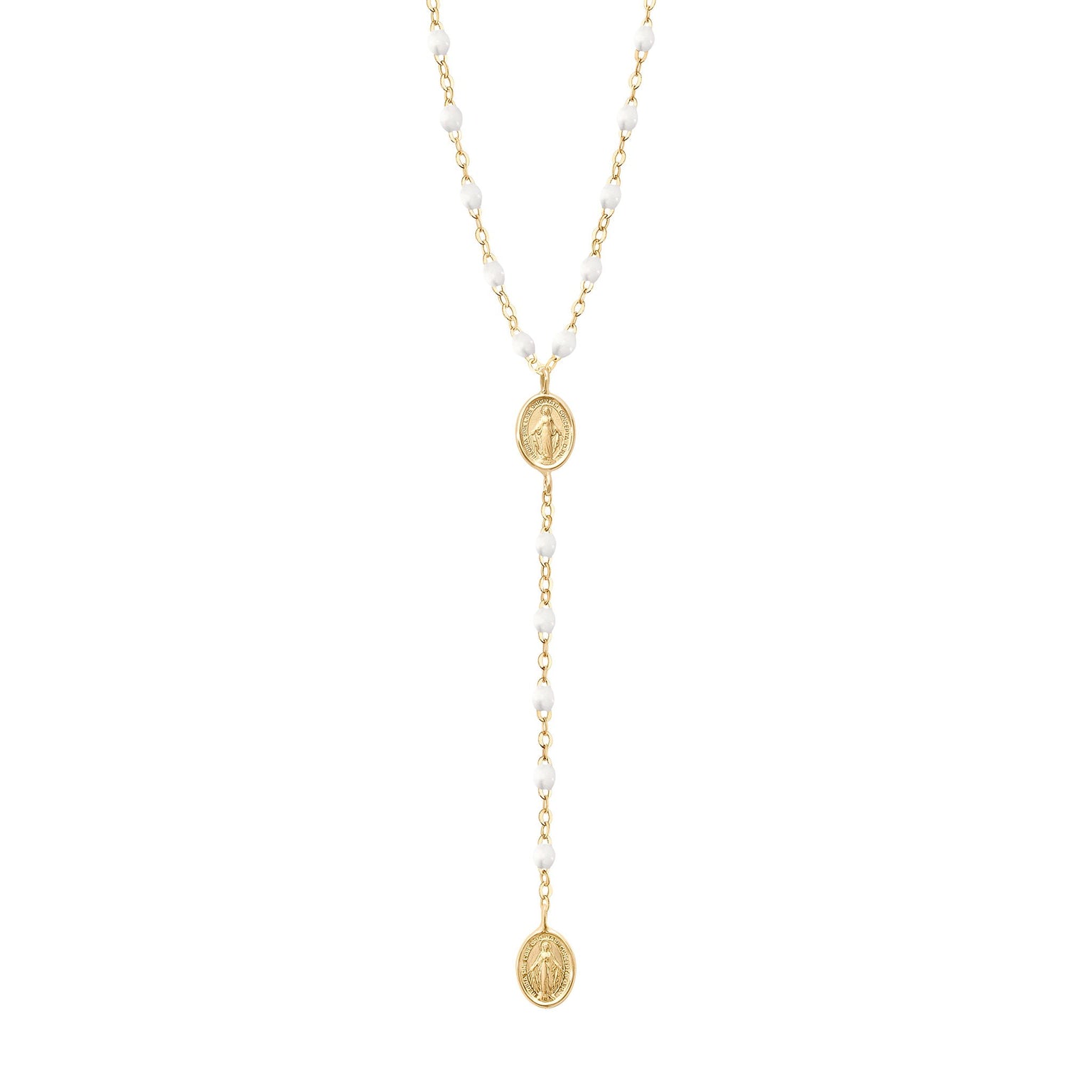 Gigi Clozeau - Chapelet Madone blanc, or jaune, 42 cm