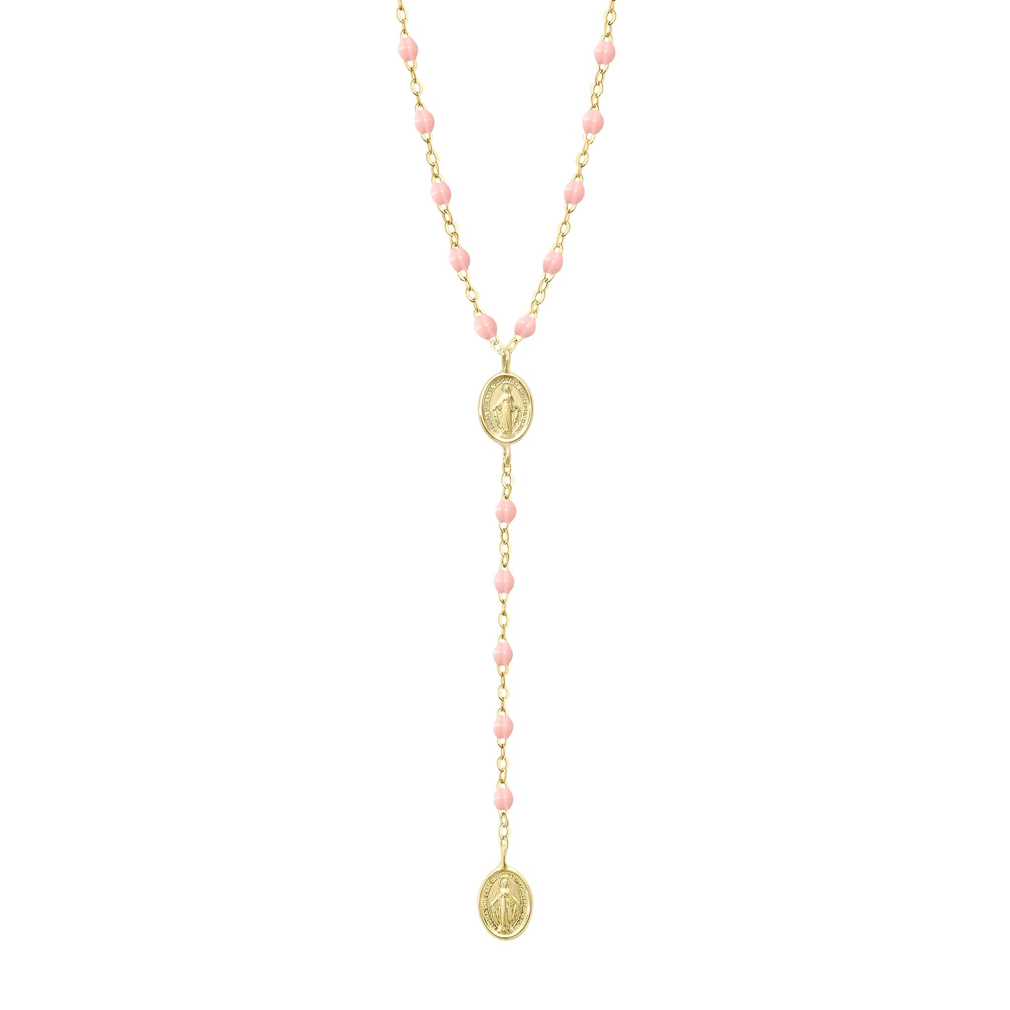 Gigi Clozeau - Chapelet Madone rose bébé, or jaune, 42 cm