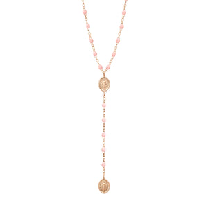 Gigi Clozeau - Chapelet Madone rose bébé, or rose, 42 cm