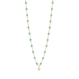 Gigi Clozeau - Collier aqua Gigi Suprême, or jaune, 1 diamant, 42 cm
