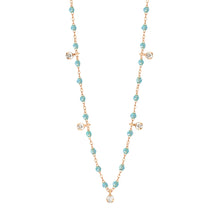 Gigi Clozeau - Collier aqua Gigi Suprême, or rose, 5 diamants, 45 cm