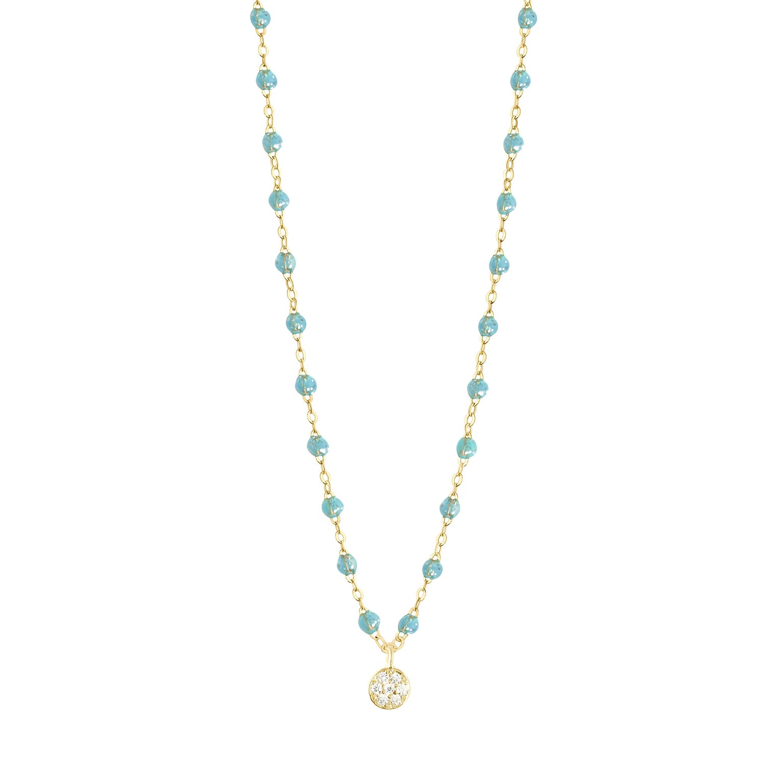 Gigi Clozeau - Collier aqua Puce diamants, or jaune, 42 cm