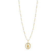 Gigi Clozeau - Collier blanc Petite Madone Suprême diamants, or jaune, 42 cm