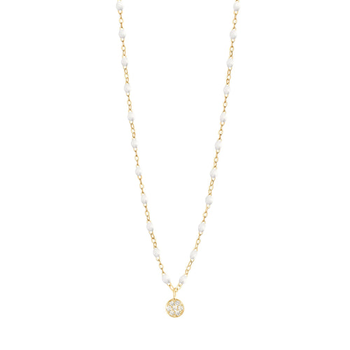 Gigi Clozeau - Collier blanc Puce diamants, or jaune, 42 cm
