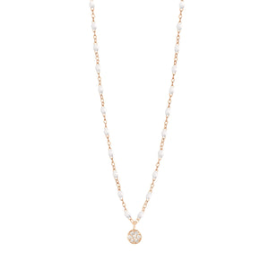 Gigi Clozeau - Collier blanc Puce diamants, or rose, 42 cm