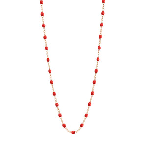 Gigi Clozeau - Collier coquelicot Classique Gigi, or rose, 50 cm