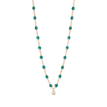 Gigi Clozeau - Collier émeraude Gigi Suprême, or rose, 1 diamant, 42 cm