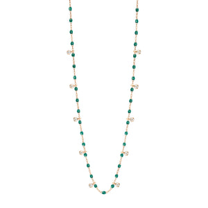 Gigi Clozeau - Collier émeraude Gigi Suprême, or rose, 10 diamants, 60 cm