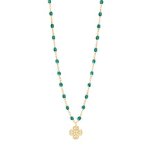 Gigi Clozeau - Collier émeraude Lucky Trèfle, diamants, or jaune, 42 cm