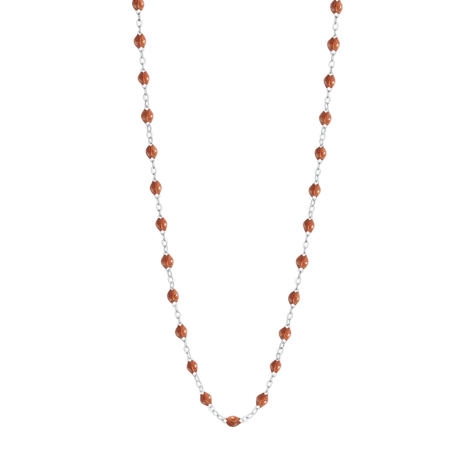 Gigi Clozeau - Collier fauve Classique Gigi, or blanc, 45 cm