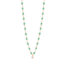 Gigi Clozeau - Collier menthe Gigi Suprême, or rose, 1 diamant, 42 cm