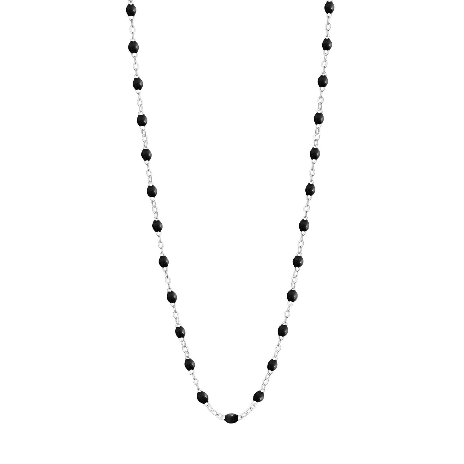 Gigi Clozeau - Collier noir Classique Gigi, or blanc, 50 cm