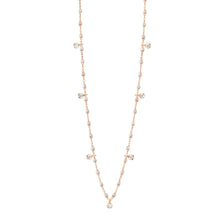 Gigi Clozeau - Collier opale Gigi Suprême, or rose, 7 diamants, 50 cm