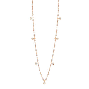 Gigi Clozeau - Collier opale Gigi Suprême, or rose, 7 diamants, 50 cm