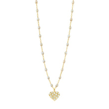 Gigi Clozeau - Collier opale In Love, diamants, or jaune, 42 cm