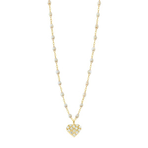 Gigi Clozeau - Collier opale In Love, diamants, or jaune, 42 cm