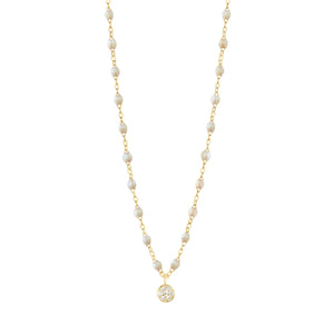 Gigi Clozeau - Collier opale Puce diamants, or jaune, 42 cm