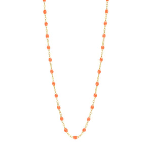 Gigi Clozeau - Collier orange fluo Classique Gigi, or jaune, 42 cm