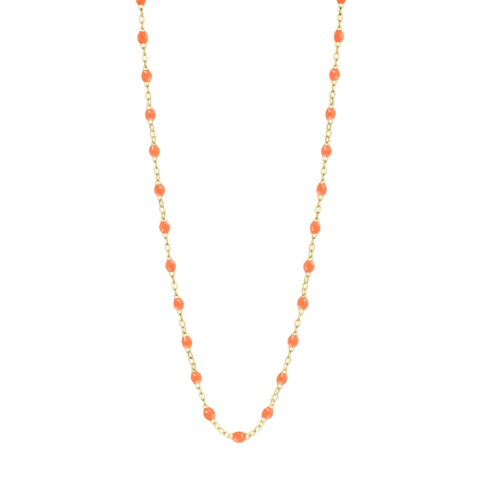 Gigi Clozeau - Collier orange fluo Classique Gigi, or jaune, 42 cm
