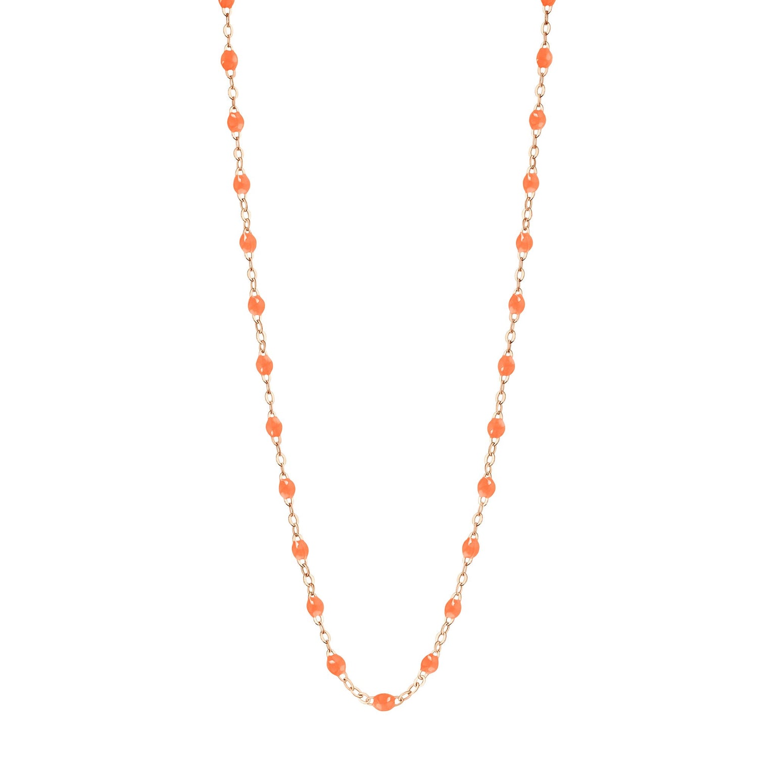 Gigi Clozeau - Collier orange fluo Classique Gigi, or rose, 45 cm