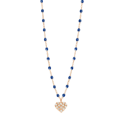 Gigi Clozeau - Collier prusse In Love, diamants, or rose, 42 cm