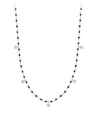 Gigi Clozeau - Collier prusse Mini Gigi, or blanc, 5 diamants, 55 cm