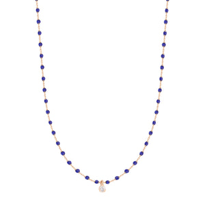 Gigi Clozeau - Collier prusse Mini Gigi, or rose, 1 diamant, 40 cm