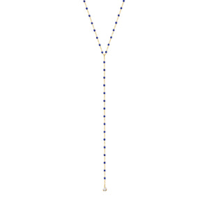 Gigi Clozeau - Collier prusse Mini Gigi party Y, or jaune, 1 diamant, 50 cm
