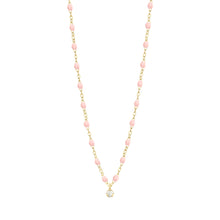 Gigi Clozeau - Collier rose bébé Gigi Suprême, or jaune, 1 diamant, 42 cm