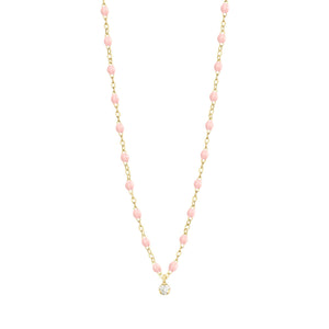 Gigi Clozeau - Collier rose bébé Gigi Suprême, or jaune, 1 diamant, 42 cm