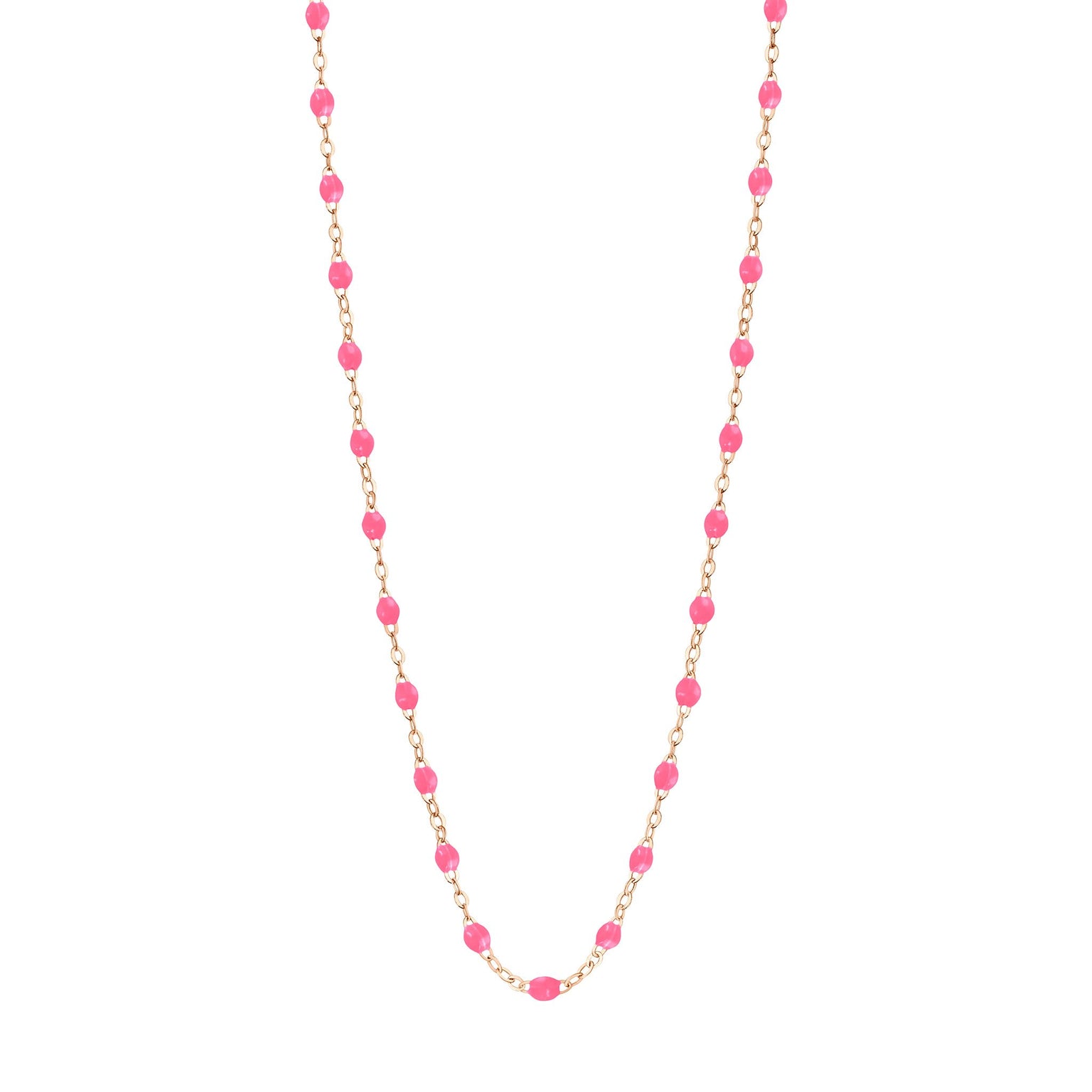 Gigi Clozeau - Collier rose fluo Classique Gigi, or rose, 42 cm