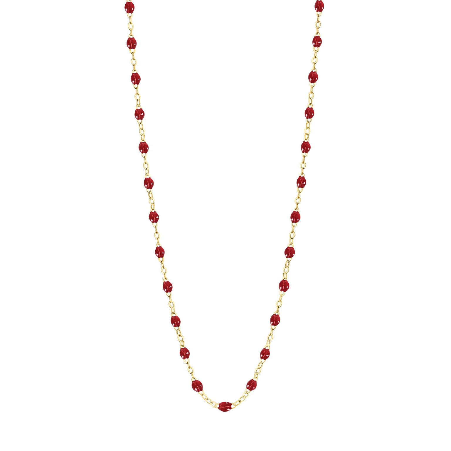 Gigi Clozeau - Collier rouge Classique Gigi, or jaune, 42 cm